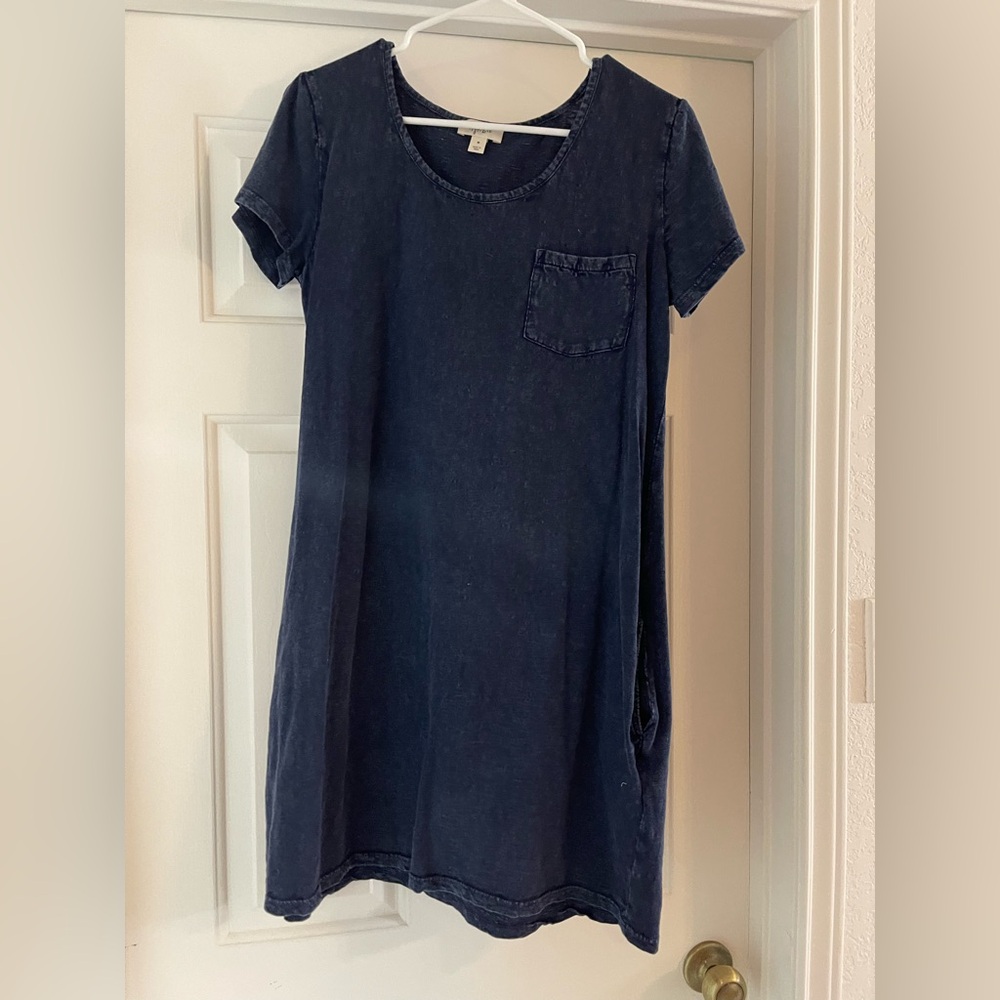 Casual Navy Blue T-Shirt Dress